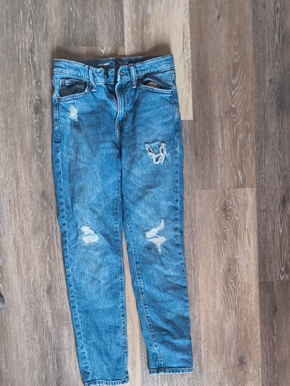 Old Navy Distressed High-Rise Girls Jeans - Blue